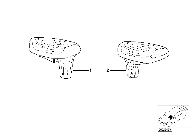 1993 BMW 325i Individual Selector Lever Handle, Wood Diagram 1