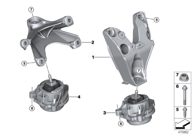 2016 BMW M2 Drivers Engine Mount Diagram for 22112289304