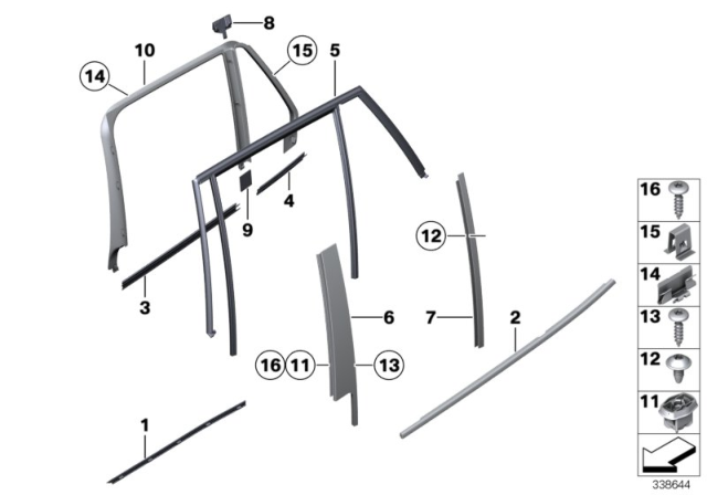 2015 BMW X1 Trims And Seals, Door Diagram 2