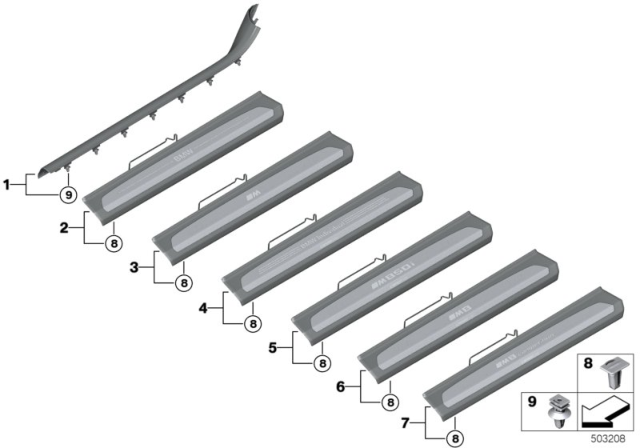 2020 BMW 840i xDrive TRIM COVER FOR DOOR SILL, LI Diagram for 51478076668