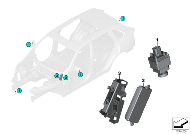 2014 BMW X3 Surround View Diagram