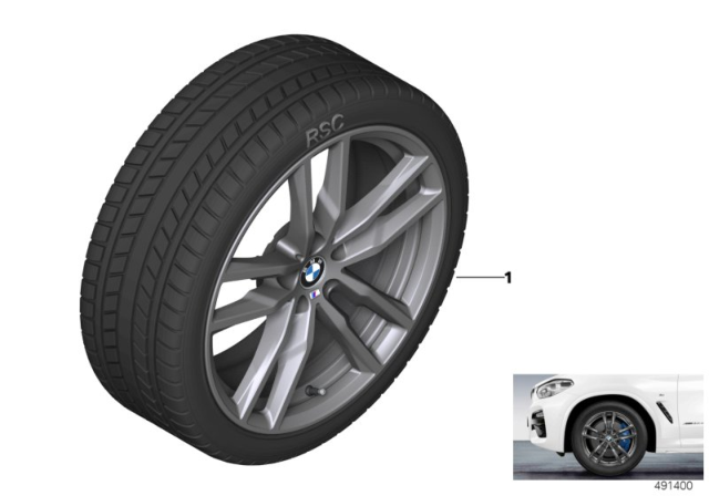 2020 BMW X3 Winter Wheel With Tire M Double Spoke Diagram 1