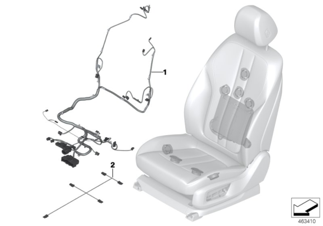 2019 BMW M5 Wiring Harness, Seat, Front Diagram