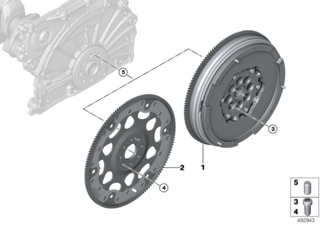 2020 BMW X3 FLYWHEEL AUTOMATIC Diagram for 21209454556