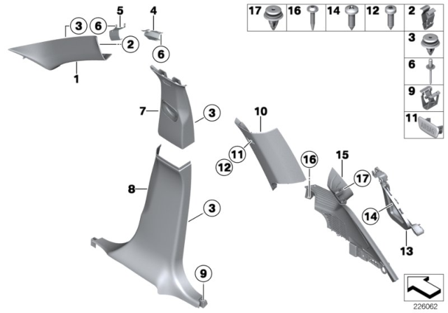 2013 BMW X3 Trim Panel Diagram