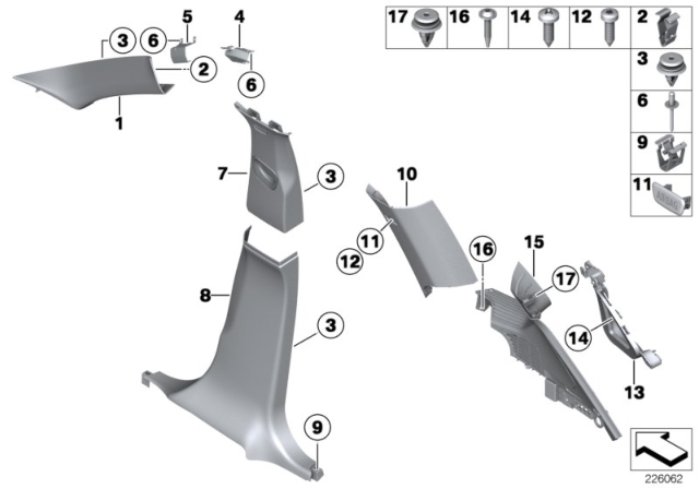 2015 BMW X3 Trim Panel Diagram