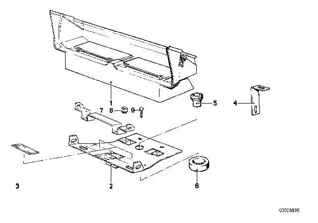 1986 BMW 524td Air Conditioning System Mounting Parts Diagram