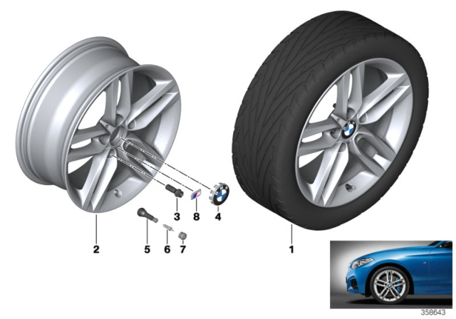 2016 BMW M235i xDrive BMW LA Wheel, M Double Spoke Diagram 6
