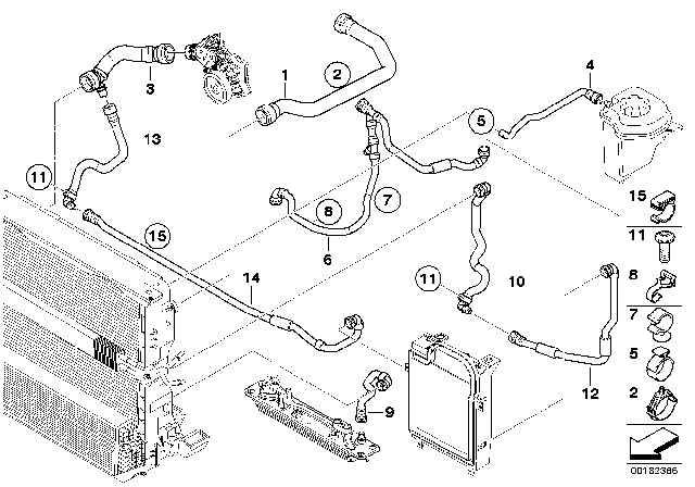 2012 BMW X5 Radiator Coolant Hose Diagram for 17127805600