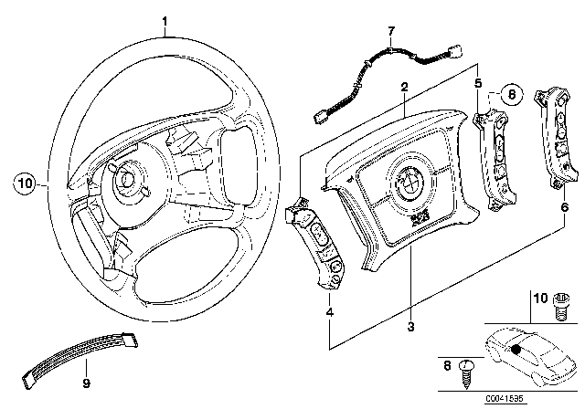 1997 BMW 740iL Steering Wheel Airbag - Smart Multifunction Diagram