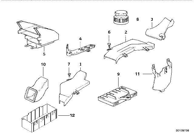 1995 BMW 325i Cable Covering / Control Unit Support Diagram