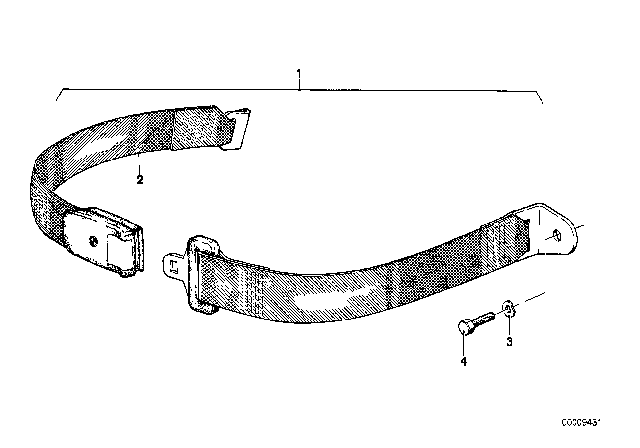 1978 BMW 733i Safety Belt Rear Diagram 2