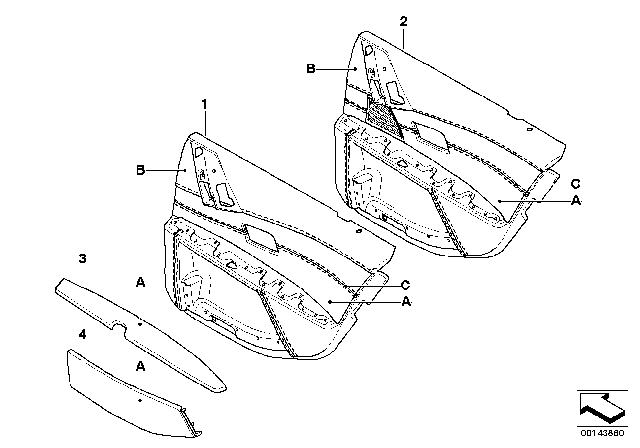 2006 BMW M5 Individual Rear Door Trim Panel Diagram 3