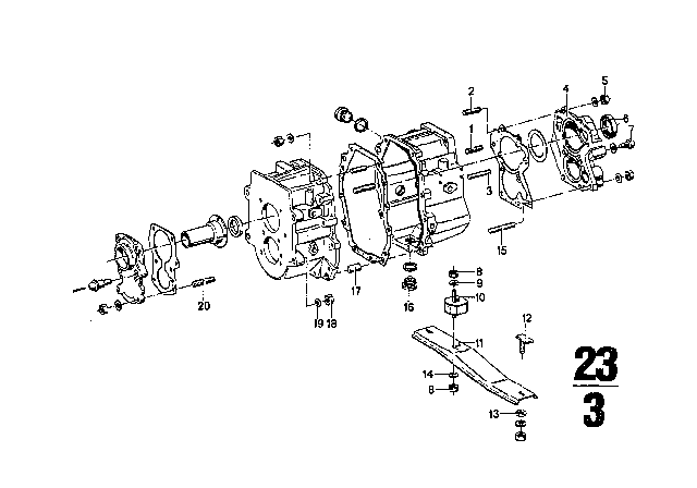 1969 BMW 2800 Housing & Attaching Parts (ZF S5-16) Diagram 2