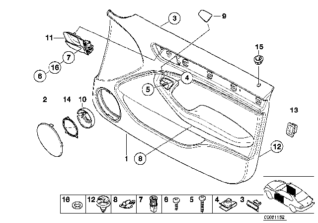 2003 BMW 320i Door Trim Panel Diagram 1