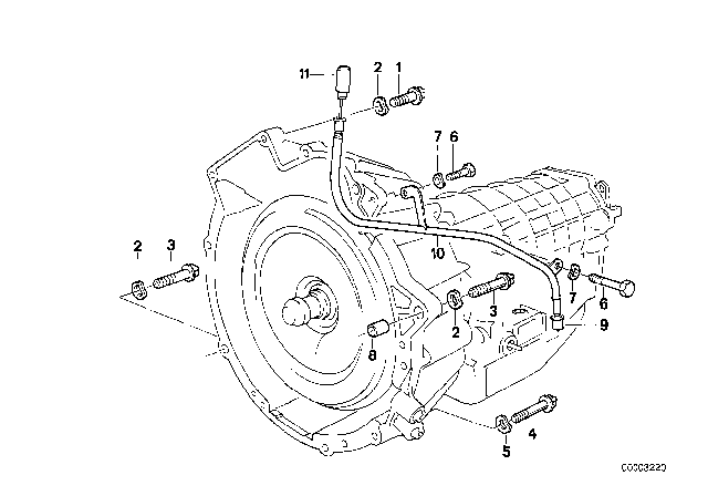 1992 BMW 525i Dipstick Diagram for 24111218418