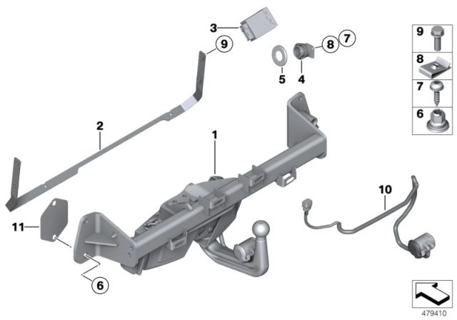 2014 BMW 428i xDrive Trailer Tow Hitch, Electrically Pivoted Diagram