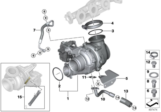 2015 BMW X5 Turbo Charger With Lubrication Diagram