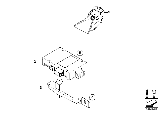 2010 BMW 535i xDrive Bracket,Cont.Unit,Lane Departure Warning Diagram for 66519131186