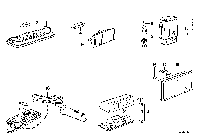 1985 BMW 318i Various Lamps Diagram 1