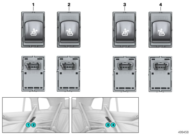 2020 BMW X7 SWITCH, BACKREST RELEASE, LE Diagram for 61319864947