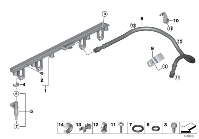 2009 BMW X3 Fuel Injector Diagram for 13537531634