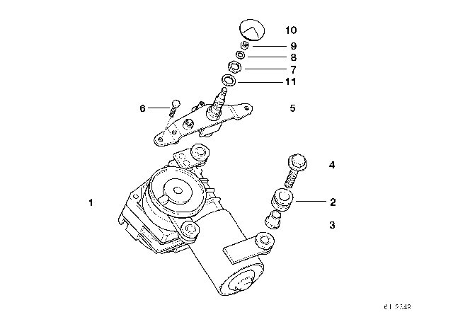 1999 BMW 528i Rear Window Wiper Motor Diagram for 61628361640