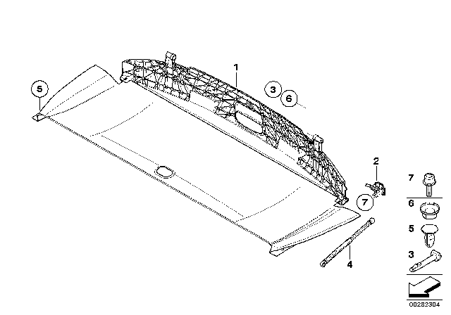 2009 BMW 128i Folding Top Compartment Diagram