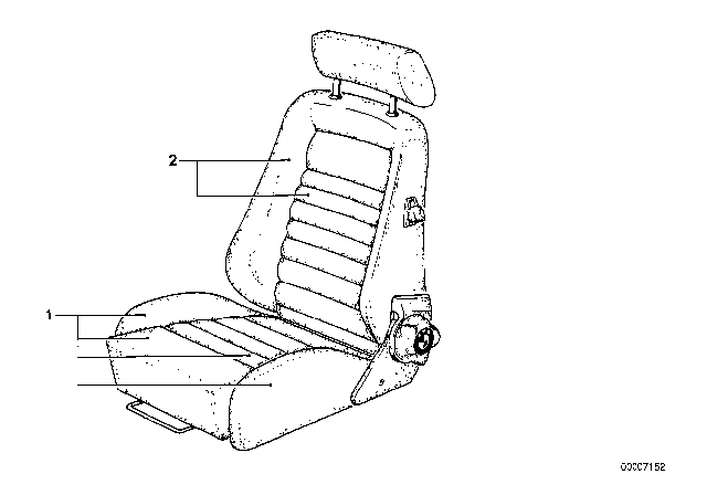 1982 BMW 633CSi Recaro Sports Seat Diagram 2