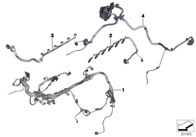 2015 BMW X3 Wiring Harness, Engine Grbx. Module Diagram for 12518581836