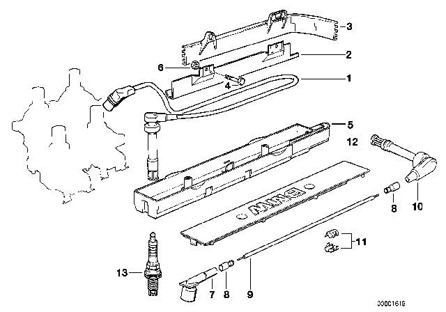1994 BMW 318is Ignition Wire Diagram for 12121247513