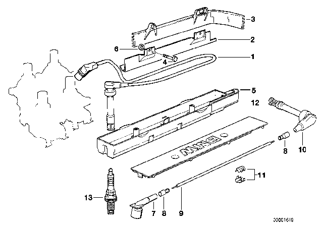 1999 BMW 318ti Ignition Wiring / Spark Plug Diagram