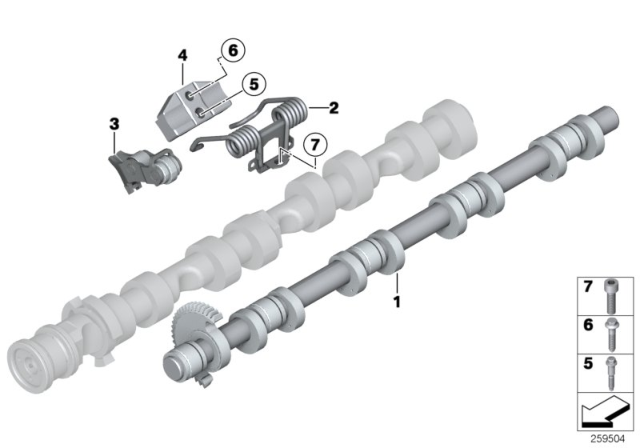 2018 BMW M6 Valve Timing Gear, Eccentric Shaft Diagram