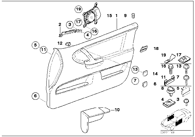 1997 BMW 318i Cap Door Lining Diagram for 51418171793