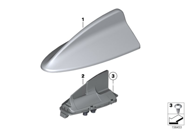 2009 BMW X5 Single Parts, Antenna Diagram