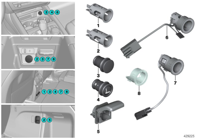 2016 BMW X6 Cigarette Lighter / Power Sockets Diagram