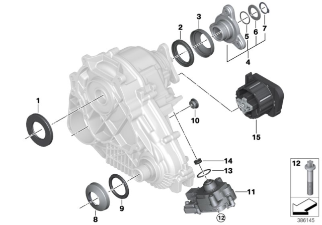 2016 BMW X5 M Transfer Case Single Parts ATC Diagram