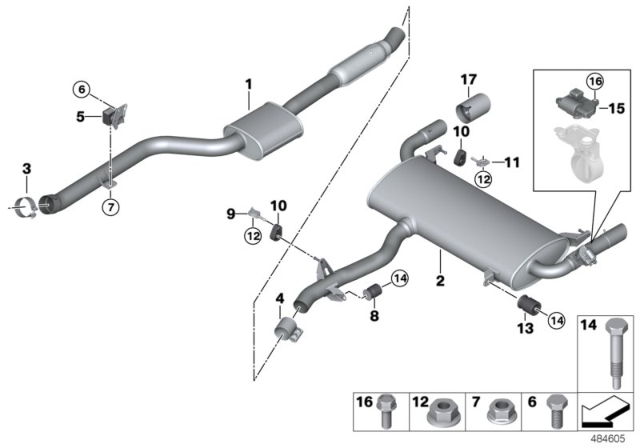 2018 BMW X3 Exhaust System-Front Pipe Diagram for 18308693941