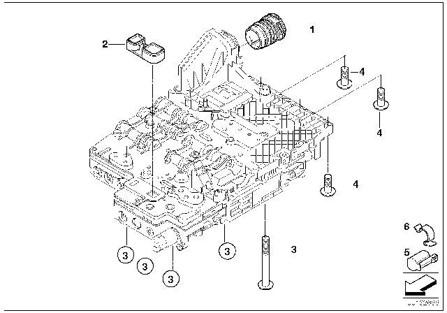 2004 BMW 530i Mechatronics & Mounting Parts (GA6HP19Z) Diagram 2