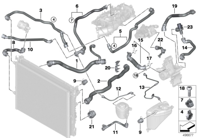 2020 BMW 530i COOLANT FEED LINE Diagram for 17128678496