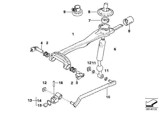 2007 BMW 530xi Shift Lever, Short Diagram for 25117546374