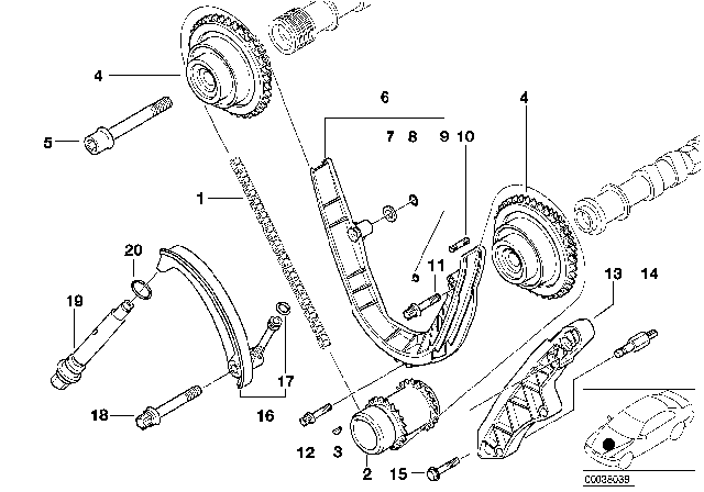 1998 BMW 540i Timing - Timing Chain Lower P Diagram 2
