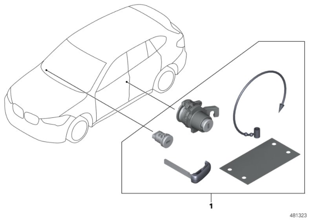 2018 BMW X1 Unified Locking, Mechanical Diagram for 51217410664