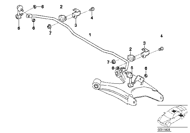 2001 BMW 740i Stabilizer, Rear Diagram