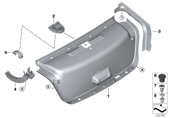 2020 BMW 750i xDrive COVER, WATER GUTTER, REAR, R Diagram for 51497489092