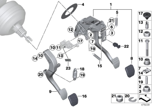 2020 BMW M2 Pedal Assy W Over-Centre Helper Spring Diagram