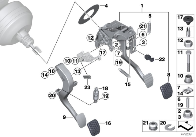 2018 BMW M4 Pedal Assy W Over-Centre Helper Spring Diagram