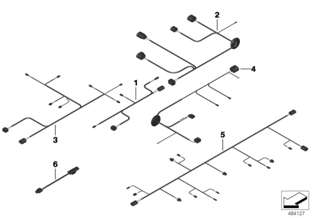 2010 BMW 550i GT Cable Set, Actuator Control Unit Diagram for 61129215168