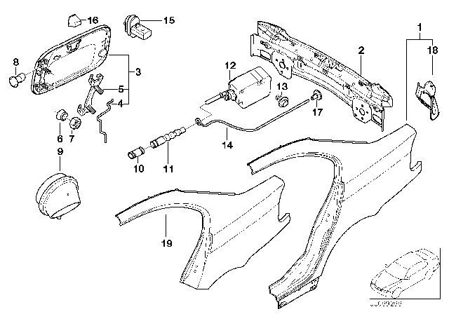 2002 BMW 330i Fill-In Flap Diagram for 51178208246