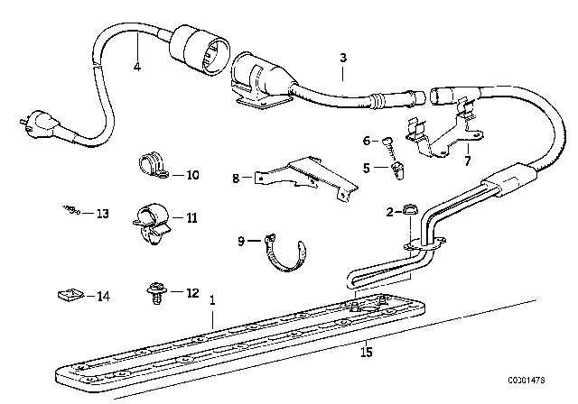 1992 BMW 850i Engine Block Preheating Diagram